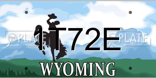 1T72E Wyoming License Plate