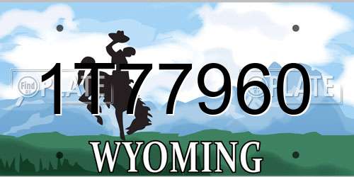 1T77960 Wyoming License Plate