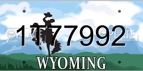 1T77992 Wyoming License Plate