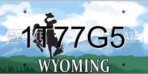 1T77G5 Wyoming License Plate