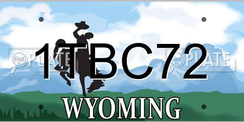 1TBC72 Wyoming License Plate