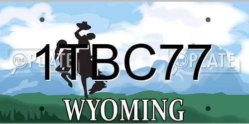 1TBC77 Wyoming License Plate