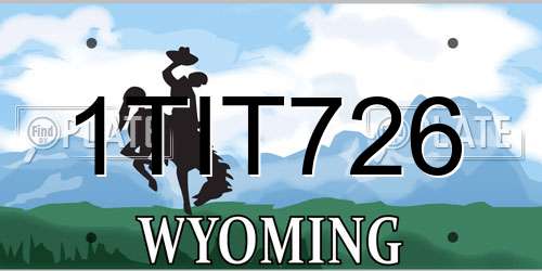 1TIT726 Wyoming License Plate