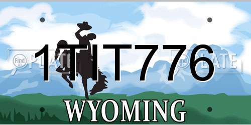 1TIT776 Wyoming License Plate