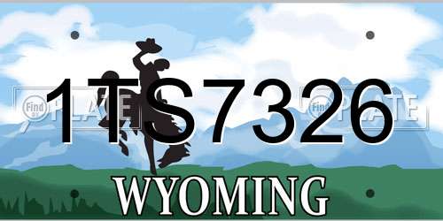1TS7326 Wyoming License Plate