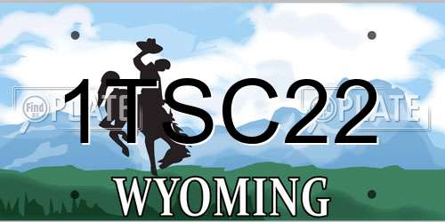 1TSC22 Wyoming License Plate