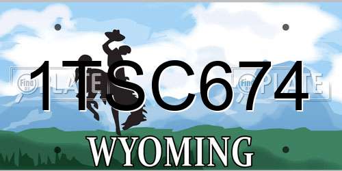 1TSC674 Wyoming License Plate