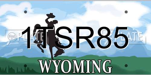 1TSR85 Wyoming License Plate