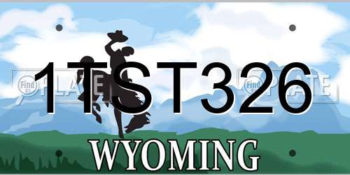 1TST326 Wyoming License Plate