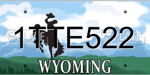 1TTE522 Wyoming License Plate