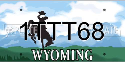 1TTT68 Wyoming License Plate