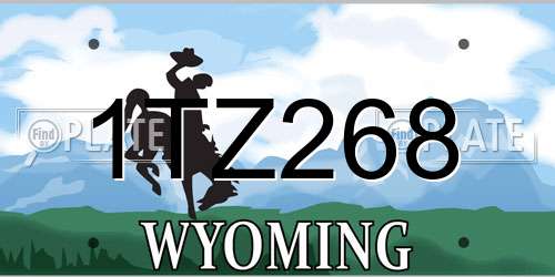 1TZ268 Wyoming License Plate