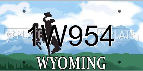 1W954 Wyoming License Plate