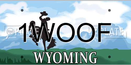 1WOOF Wyoming License Plate