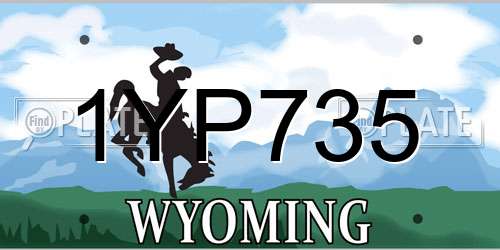 1YP735 Wyoming License Plate