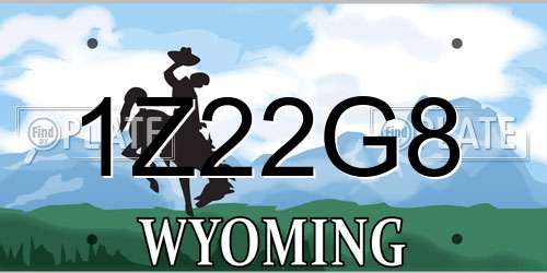 1Z22G8 Wyoming License Plate