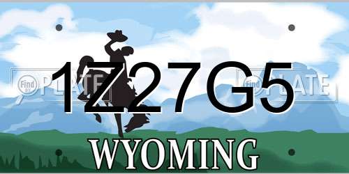 1Z27G5 Wyoming License Plate