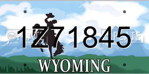 1Z71845 Wyoming License Plate