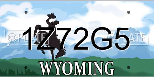 1Z72G5 Wyoming License Plate