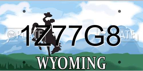 1Z77G8 Wyoming License Plate