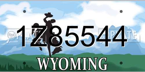 1Z85544 Wyoming License Plate