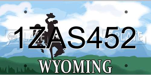1ZAS452 Wyoming License Plate