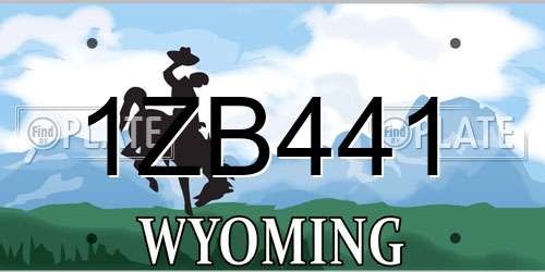 1ZB441 Wyoming License Plate