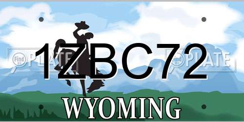 1ZBC72 Wyoming License Plate