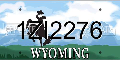 1ZI2276 Wyoming License Plate