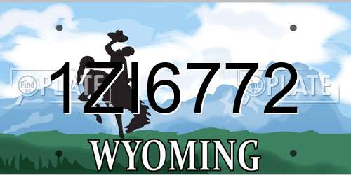 1ZI6772 Wyoming License Plate