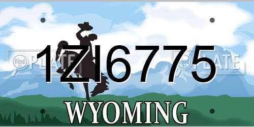1ZI6775 Wyoming License Plate