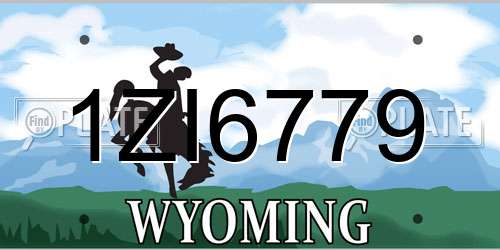 1ZI6779 Wyoming License Plate