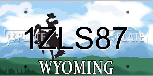 1ZLS87 Wyoming License Plate