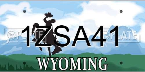 1ZSA41 Wyoming License Plate