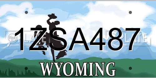 1ZSA487 Wyoming License Plate