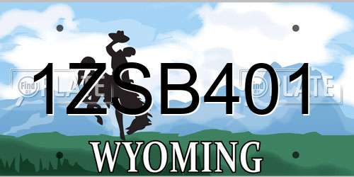 1ZSB401 Wyoming License Plate