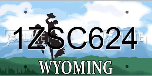 1ZSC624 Wyoming License Plate