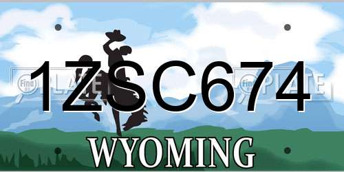 1ZSC674 Wyoming License Plate