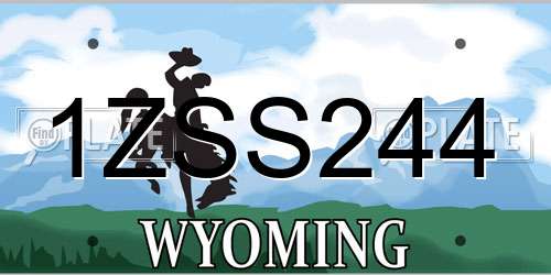 1ZSS244 Wyoming License Plate
