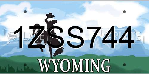 1ZSS744 Wyoming License Plate