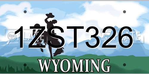 1ZST326 Wyoming License Plate