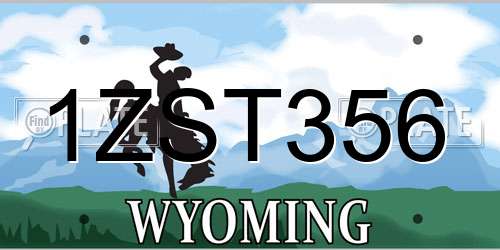 1ZST356 Wyoming License Plate