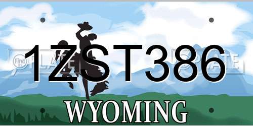1ZST386 Wyoming License Plate
