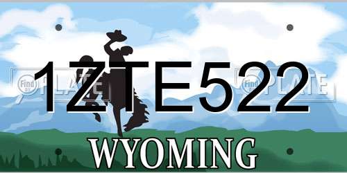 1ZTE522 Wyoming License Plate