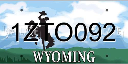 1ZTO092 Wyoming License Plate