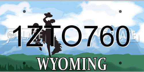 1ZTO760 Wyoming License Plate
