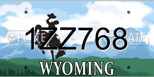 1ZZ768 Wyoming License Plate