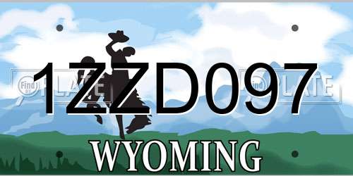 1ZZD097 Wyoming License Plate