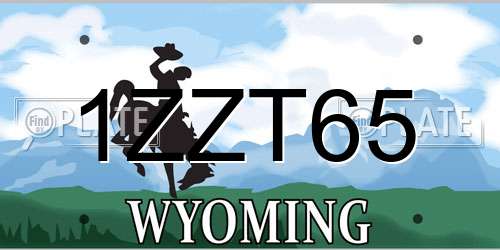 1ZZT65 Wyoming License Plate