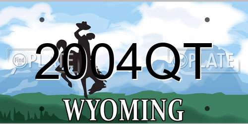 2004QT Wyoming License Plate
